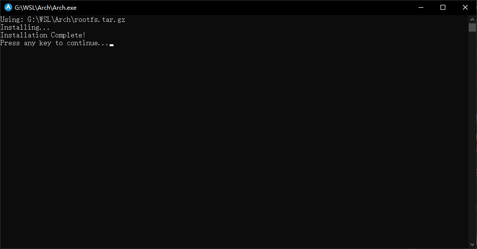 Installation of Arch WSL